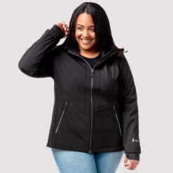 Women's Plus Size Freeform II Super Softshell® Jacket -Free Country US womens plus size freeform ii super softshell jacket black 1