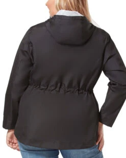 Women's Plus Size New Day Radiance Anorak Rain Jacket -Free Country US womens plus size new day radiance anorak rain jacket black 3