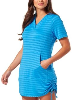 Women's V-Neck Kangaroo Cover Up -Free Country US womens v neck kangaroo cover up azure 1 043cbd42 21e8 465c abdb 472c3113d84a