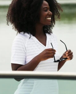 Women's V-Neck Kangaroo Cover Up -Free Country US womens v neck kangaroo cover up white 1